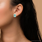 Fiji Isles Blue Turquoise Sterling Silver Clip Earrings - Che Cose Belle