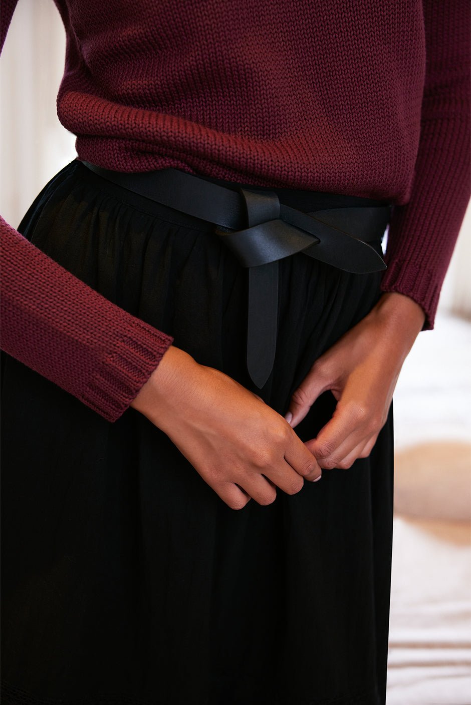 Fiona Wrap Belt in Black - Che Cose Belle