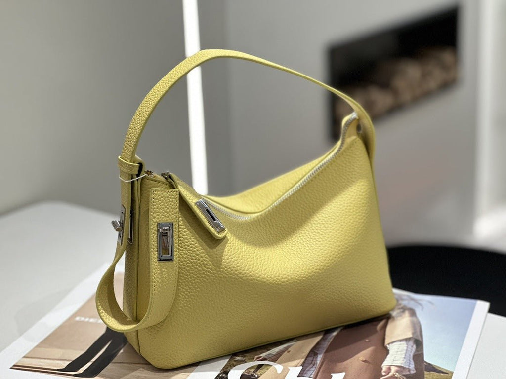 First-layer Cowhide Underarm Bag, New High-end Niche Design, Handbag, High-end Shoulder Pillow Bag - Che Cose Belle
