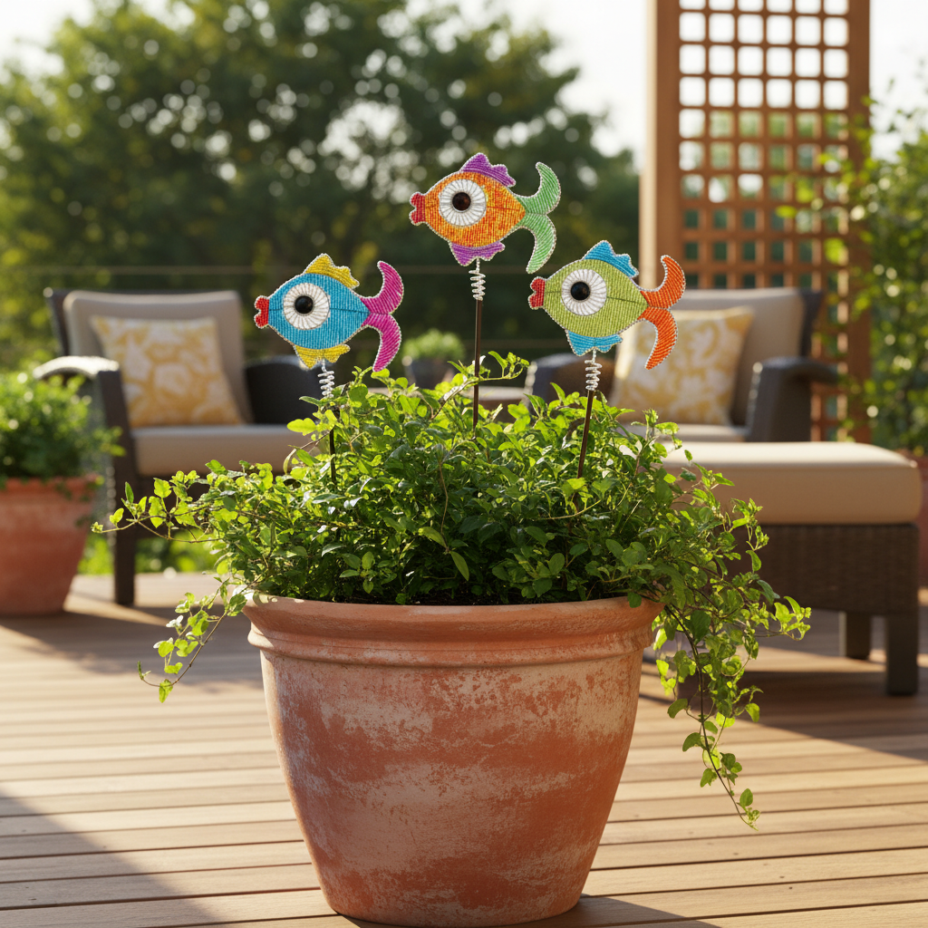 Fish Garden Stake, Asst (Set of 3) - Che Cose Belle