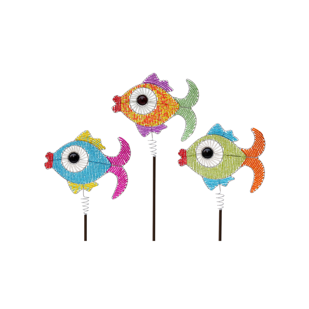 Fish Garden Stake, Asst (Set of 3) - Che Cose Belle