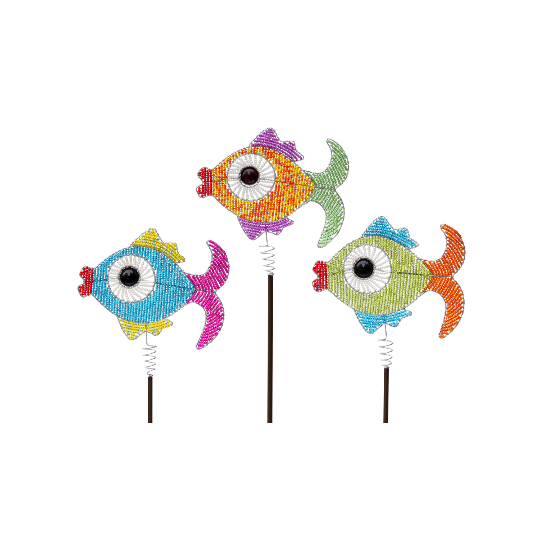 Fish Garden Stake, Asst (Set of 3) - Che Cose Belle
