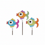 Fish Garden Stake, Asst (Set of 3) - Che Cose Belle