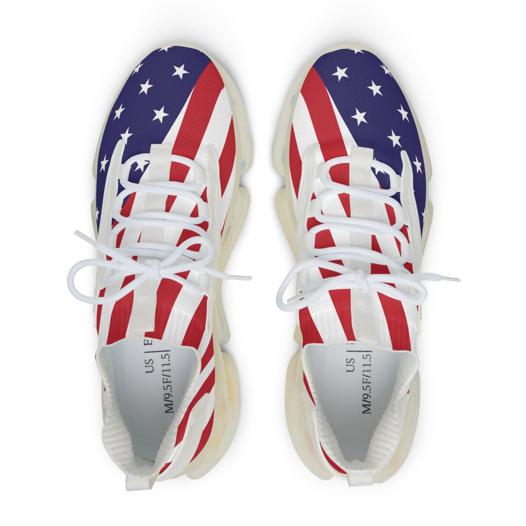Flag Shoes Men's Mesh Sneakers - USA Flag Running Shoes, Sporty Footwear, Casual Sneakers, Independence Day Gift, Active Lifestyle - Che Cose Belle