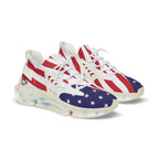 Flag Shoes Men's Mesh Sneakers - USA Flag Running Shoes, Sporty Footwear, Casual Sneakers, Independence Day Gift, Active Lifestyle - Che Cose Belle