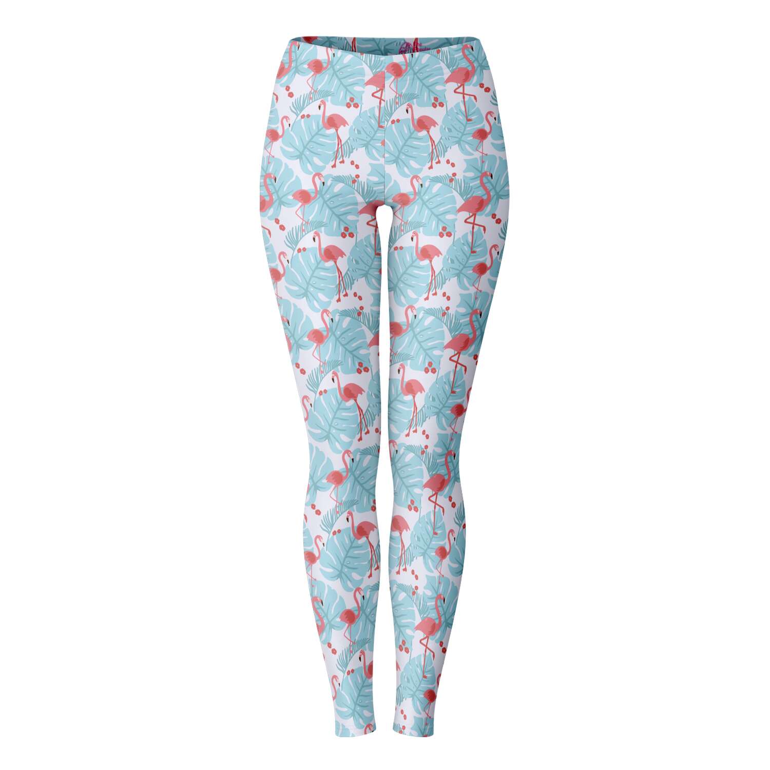 Flamingo Blue Floral Leggings - Che Cose Belle