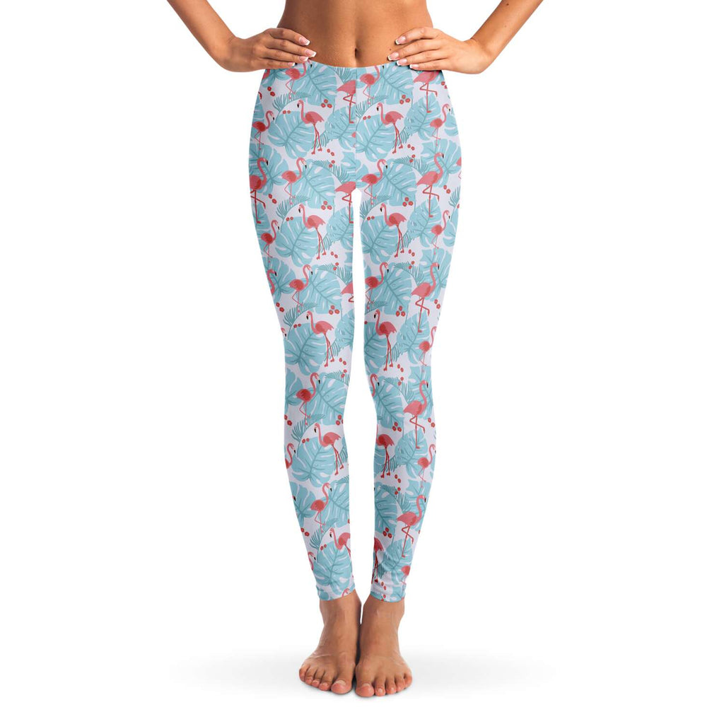 Flamingo Blue Floral Leggings - Che Cose Belle