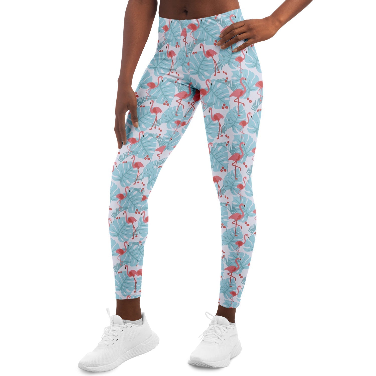 Flamingo Blue Floral Leggings - Che Cose Belle