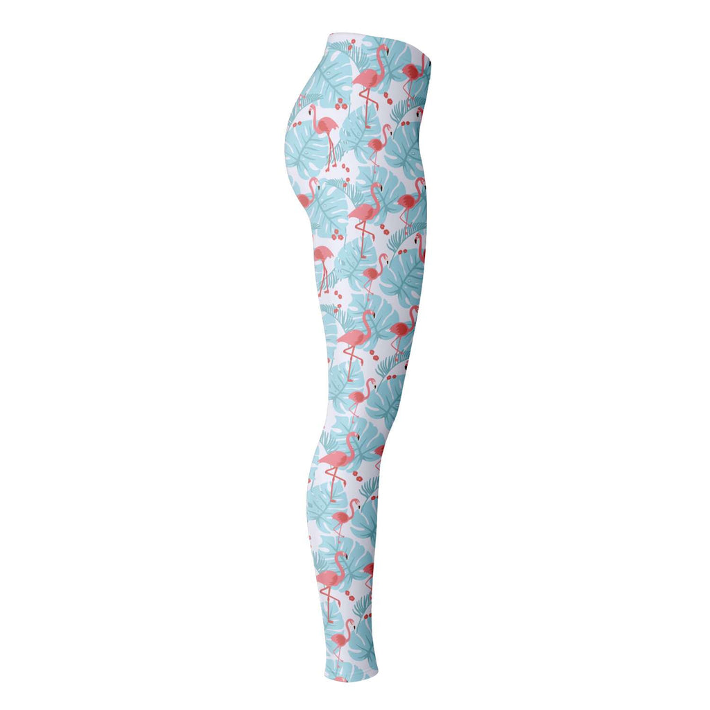 Flamingo Blue Floral Leggings - Che Cose Belle