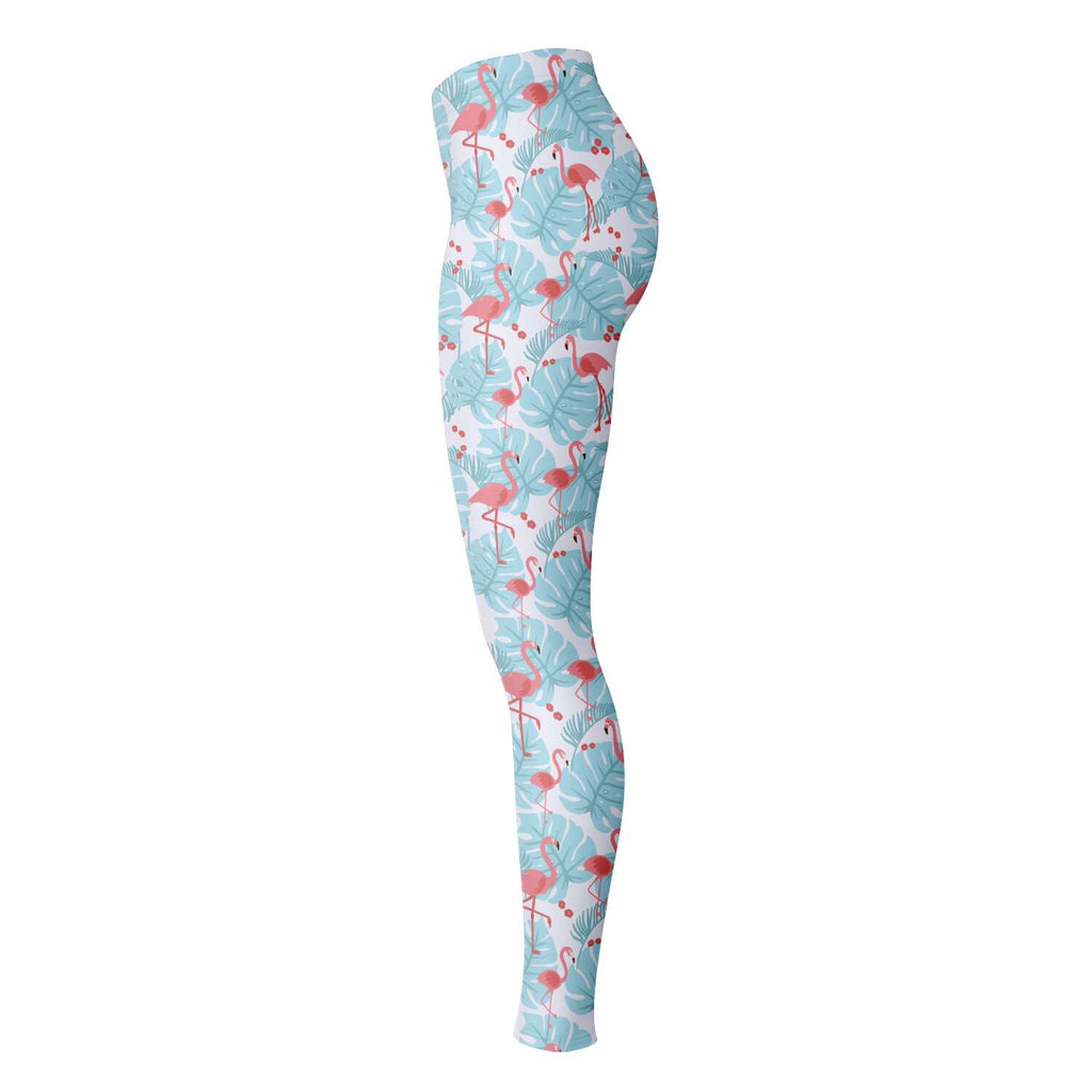 Flamingo Blue Floral Leggings - Che Cose Belle