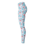 Flamingo Blue Floral Leggings - Che Cose Belle