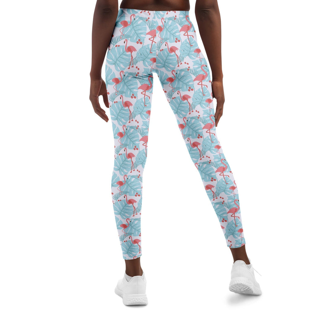Flamingo Blue Floral Leggings - Che Cose Belle