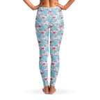 Flamingo Blue Floral Leggings - Che Cose Belle