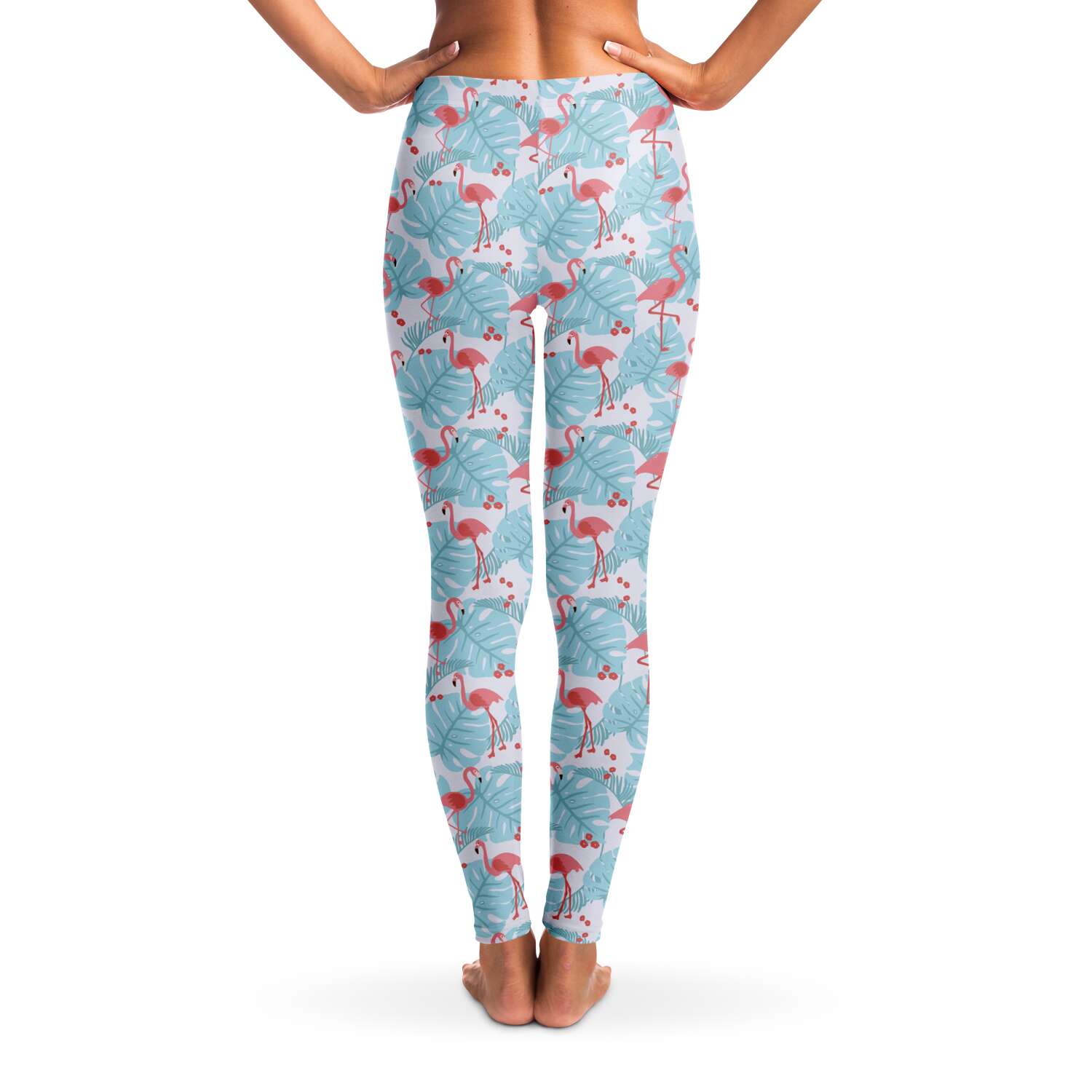 Flamingo Blue Floral Leggings - Che Cose Belle