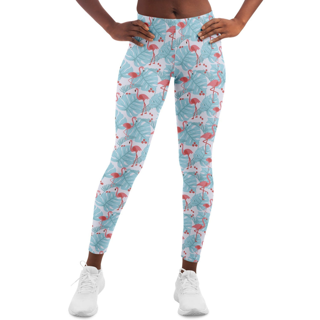 Flamingo Blue Floral Leggings - Che Cose Belle