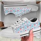 Flamingo Blue Floral Low Top Shoes - Che Cose Belle