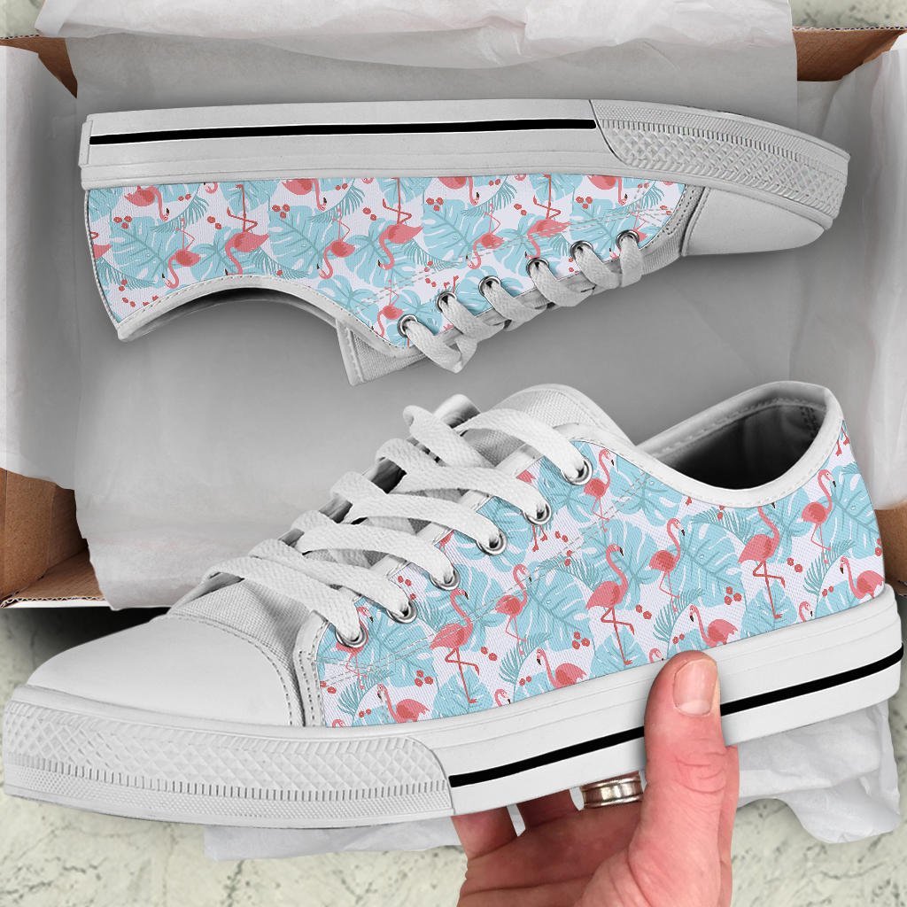 Flamingo Blue Floral Low Top Shoes - Che Cose Belle