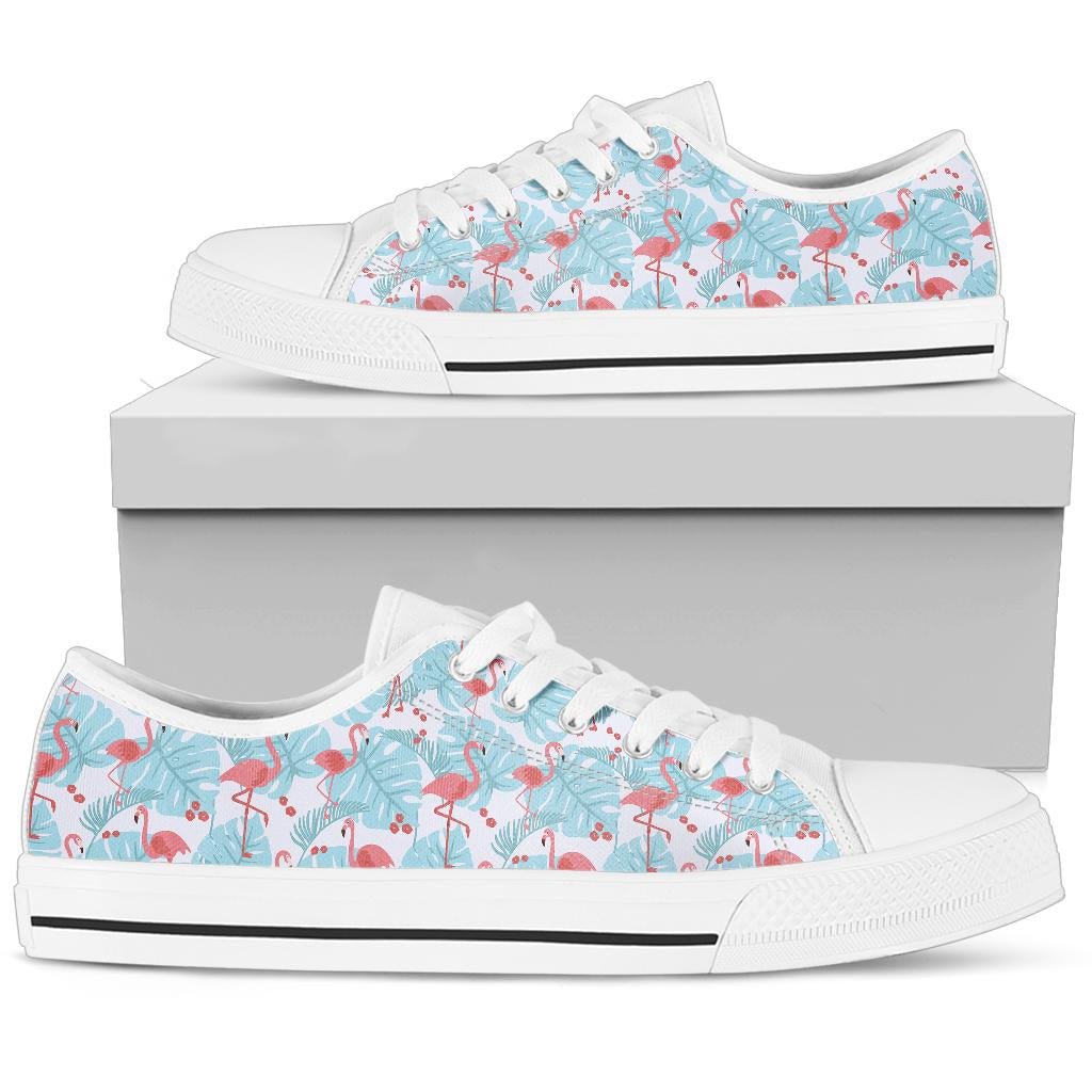 Flamingo Blue Floral Low Top Shoes - Che Cose Belle
