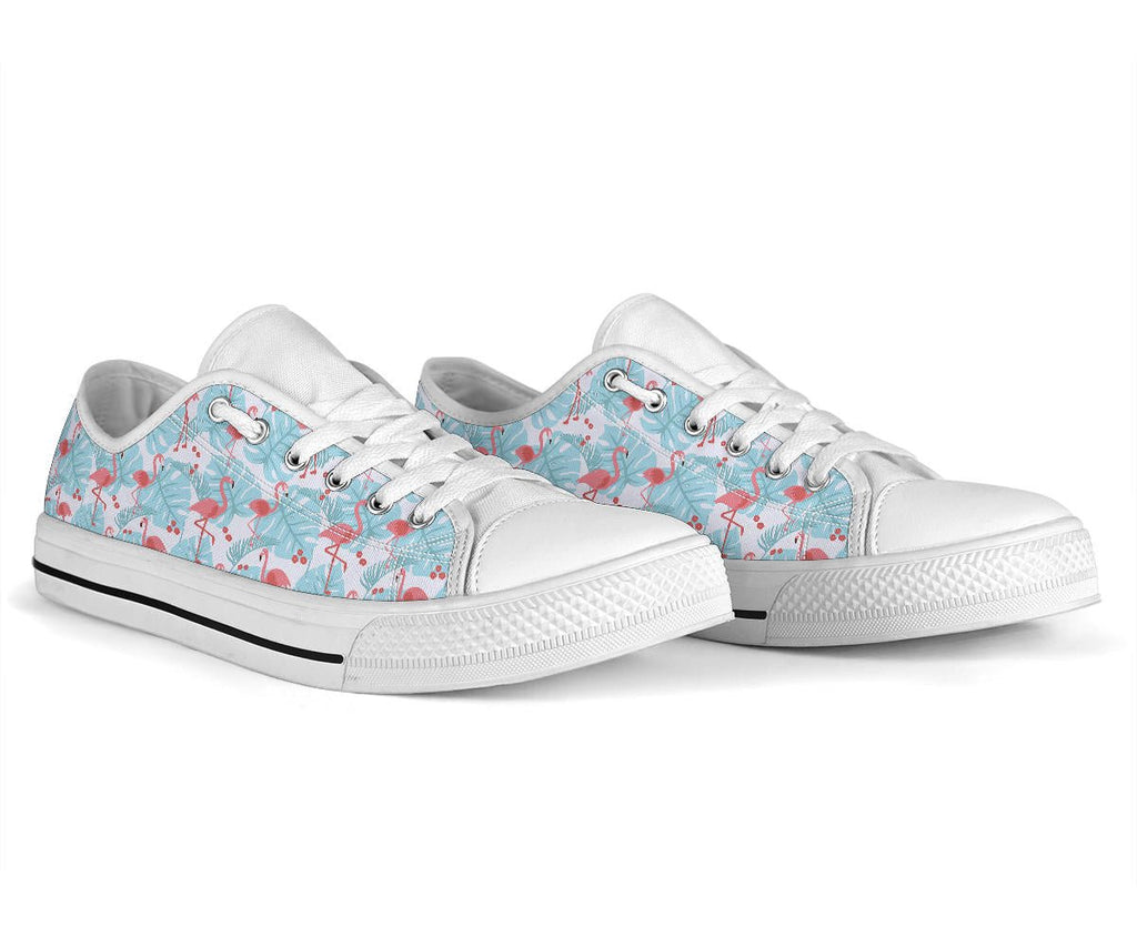 Flamingo Blue Floral Low Top Shoes - Che Cose Belle