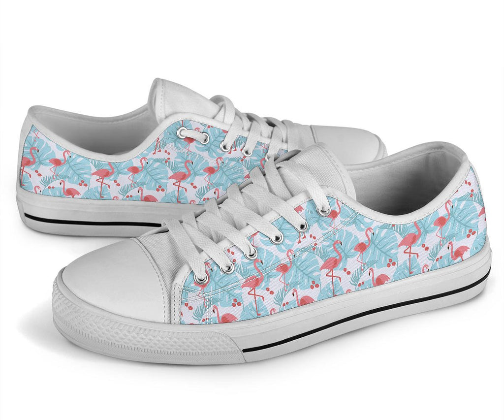 Flamingo Blue Floral Low Top Shoes - Che Cose Belle