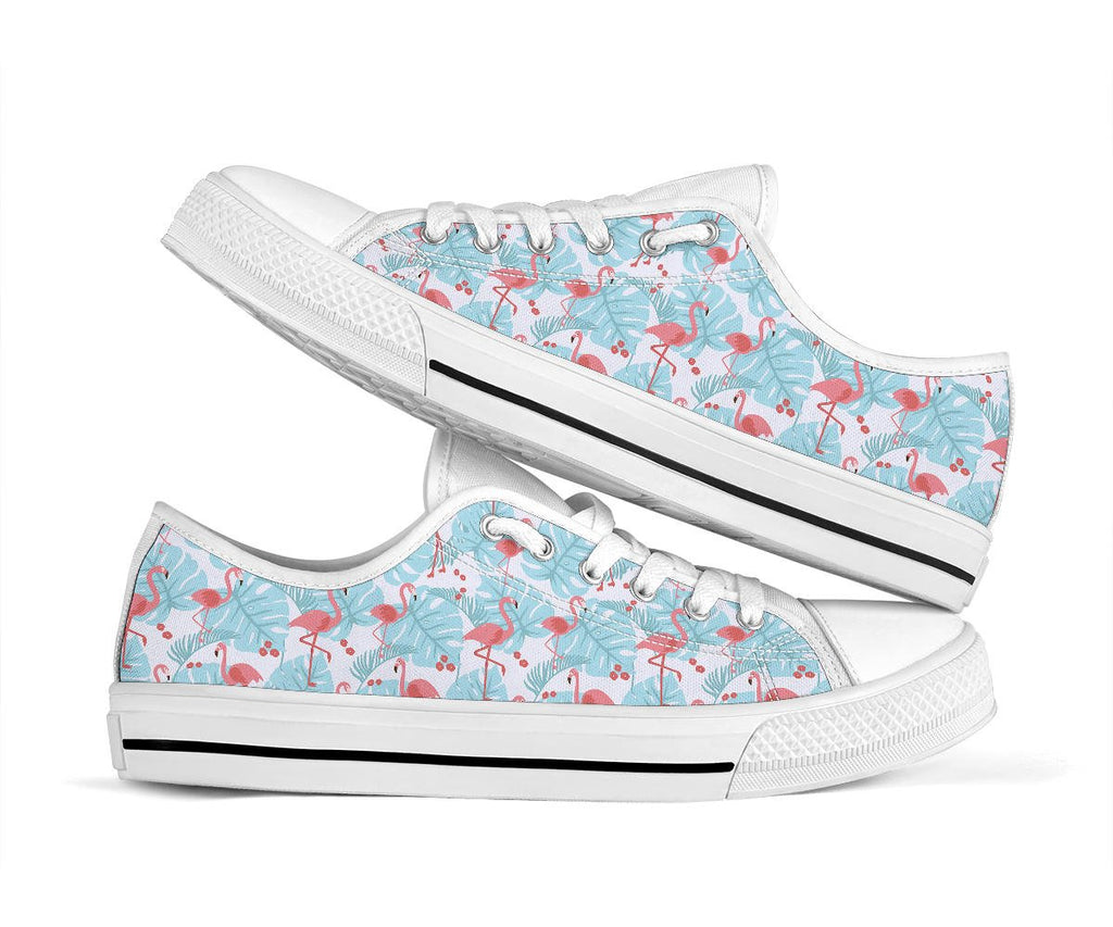 Flamingo Blue Floral Low Top Shoes - Che Cose Belle