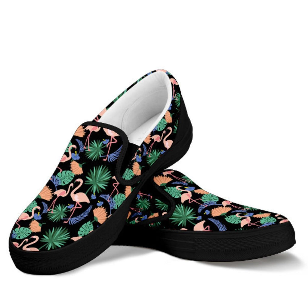 Flamingo Exotic Floral Slip Ons - Che Cose Belle