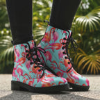 Flamingo Flock Leather Boots - Che Cose Belle