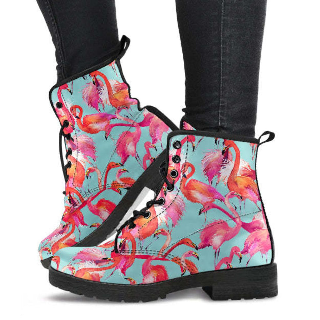 Flamingo Flock Leather Boots - Che Cose Belle