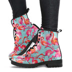Flamingo Flock Leather Boots - Che Cose Belle