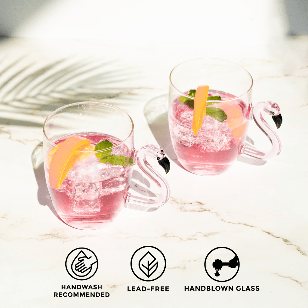 Flamingo Glass Mugs - Che Cose Belle