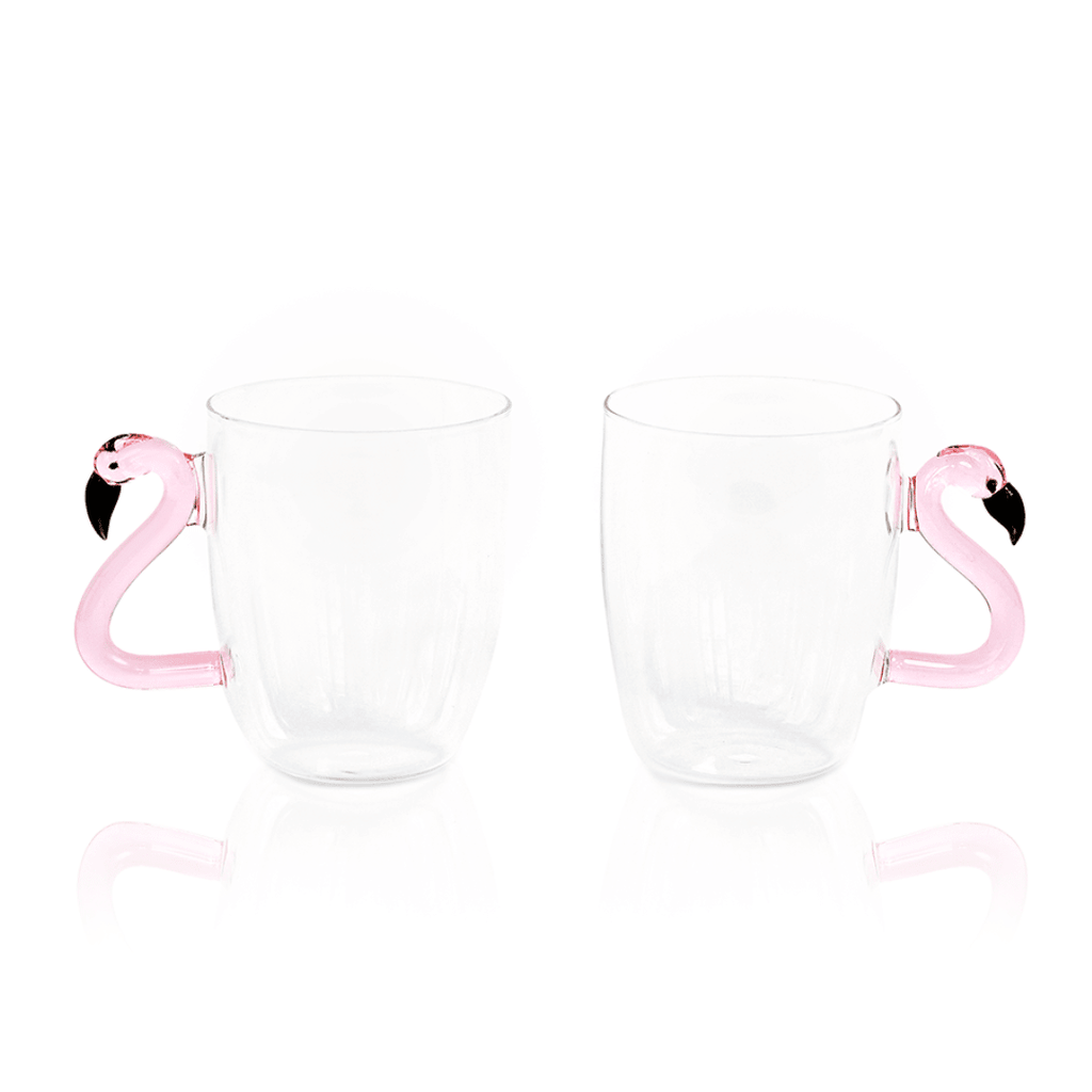 Flamingo Glass Mugs - Che Cose Belle
