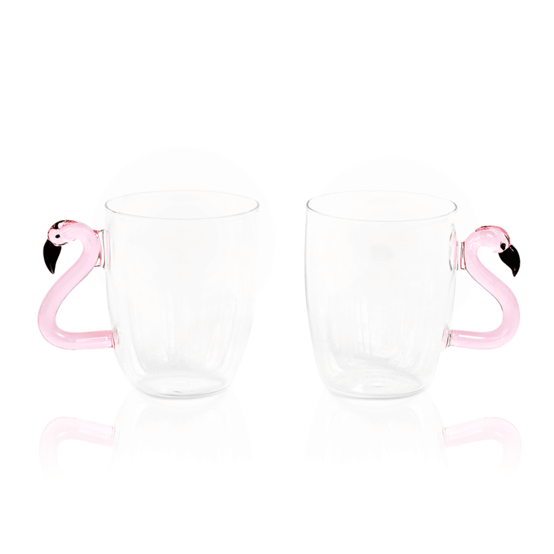 Flamingo Glass Mugs - Che Cose Belle