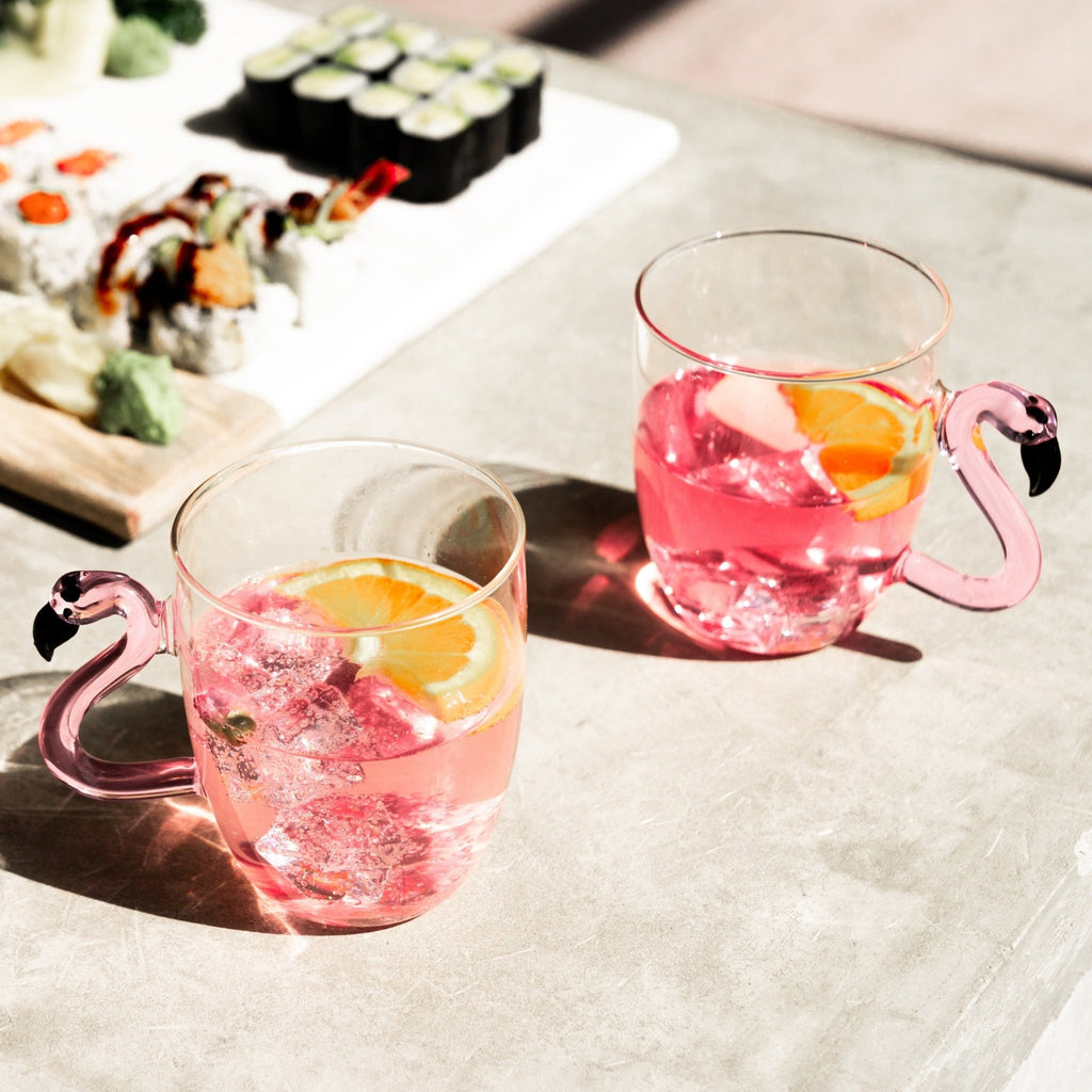 Flamingo Glass Mugs - Che Cose Belle