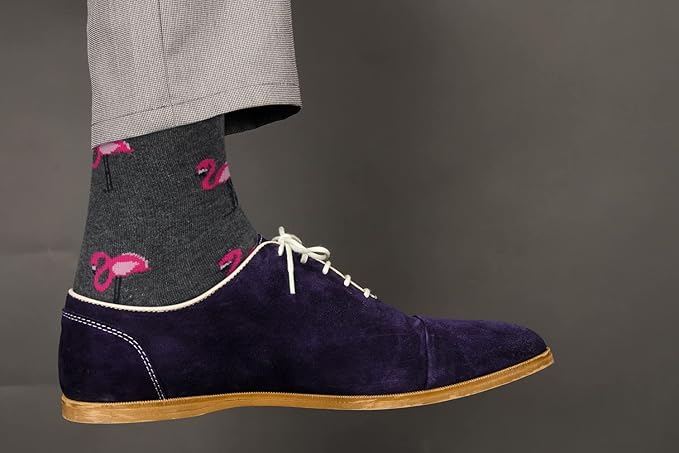 Flamingo (Grey) Socks - Comfy Cotton for Men & Women - Che Cose Belle