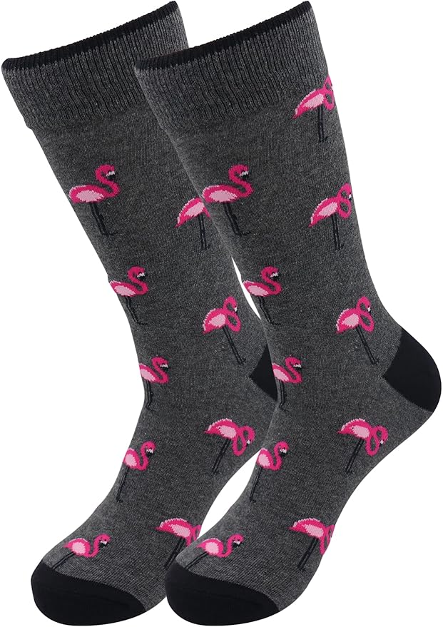Flamingo (Grey) Socks - Comfy Cotton for Men & Women - Che Cose Belle