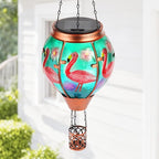 Flamingo Solar Hot Air Balloon Lantern,Outdoor Decor with Flame Lights Waterproof, Hanging for Garden Yard Lawn Patio, Unique Gifts for Women Mom Grandma Gardener for Mother'Day Christmas - Che Cose Belle
