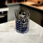 Flatware Set with Blue Handles and Storage Cady - Che Cose Belle