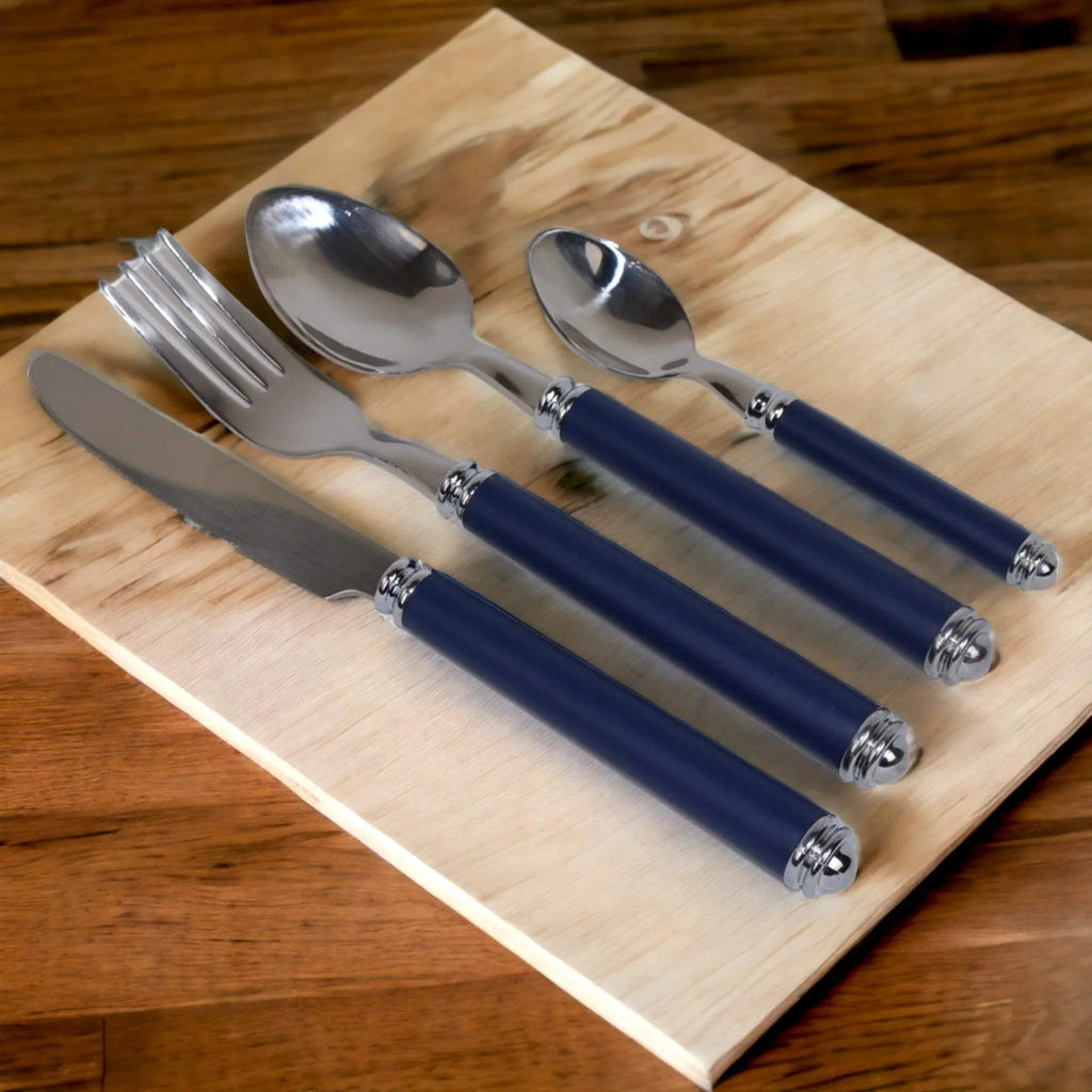 Flatware Set with Blue Handles and Storage Cady - Che Cose Belle