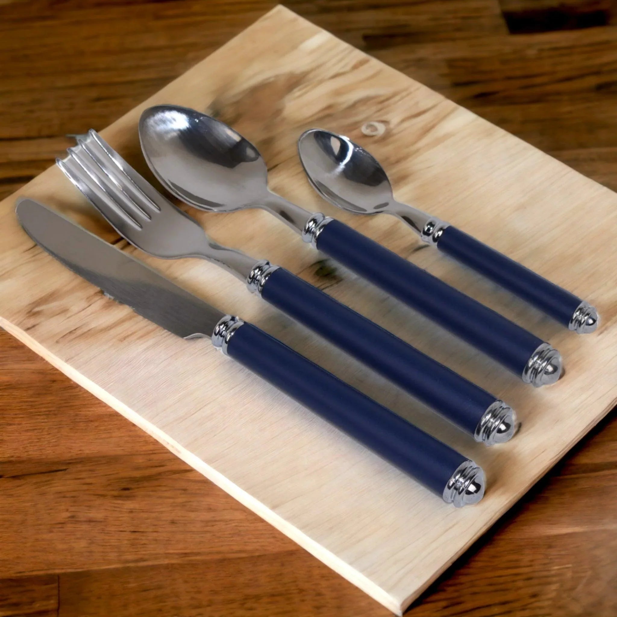 Flatware Set with Blue Handles and Storage Cady - Che Cose Belle