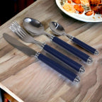 Flatware Set with Blue Handles and Storage Cady - Che Cose Belle