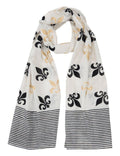 Fleur de Lis Scarf on White - Che Cose Belle