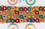 Fleur Raffia Flower Table Runner, Multicolor Flowers Woven Tabletop - Che Cose Belle