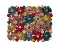 Fleur Raffia placemat, Multicolor Flowers woven tabletop - Che Cose Belle