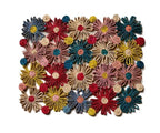 Fleur Raffia placemat, Multicolor Flowers woven tabletop - Che Cose Belle