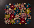 Fleur Raffia placemat, Multicolor Flowers woven tabletop - Che Cose Belle