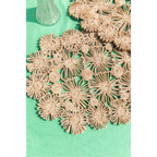 Fleur Raffia Placemat, Natural Color Flowers Woven Tabletop - Che Cose Belle