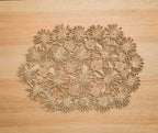 Fleur Raffia Placemat, Natural Color Flowers Woven Tabletop - Che Cose Belle