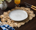 Fleur Raffia Placemat, Natural Color Flowers Woven Tabletop - Che Cose Belle