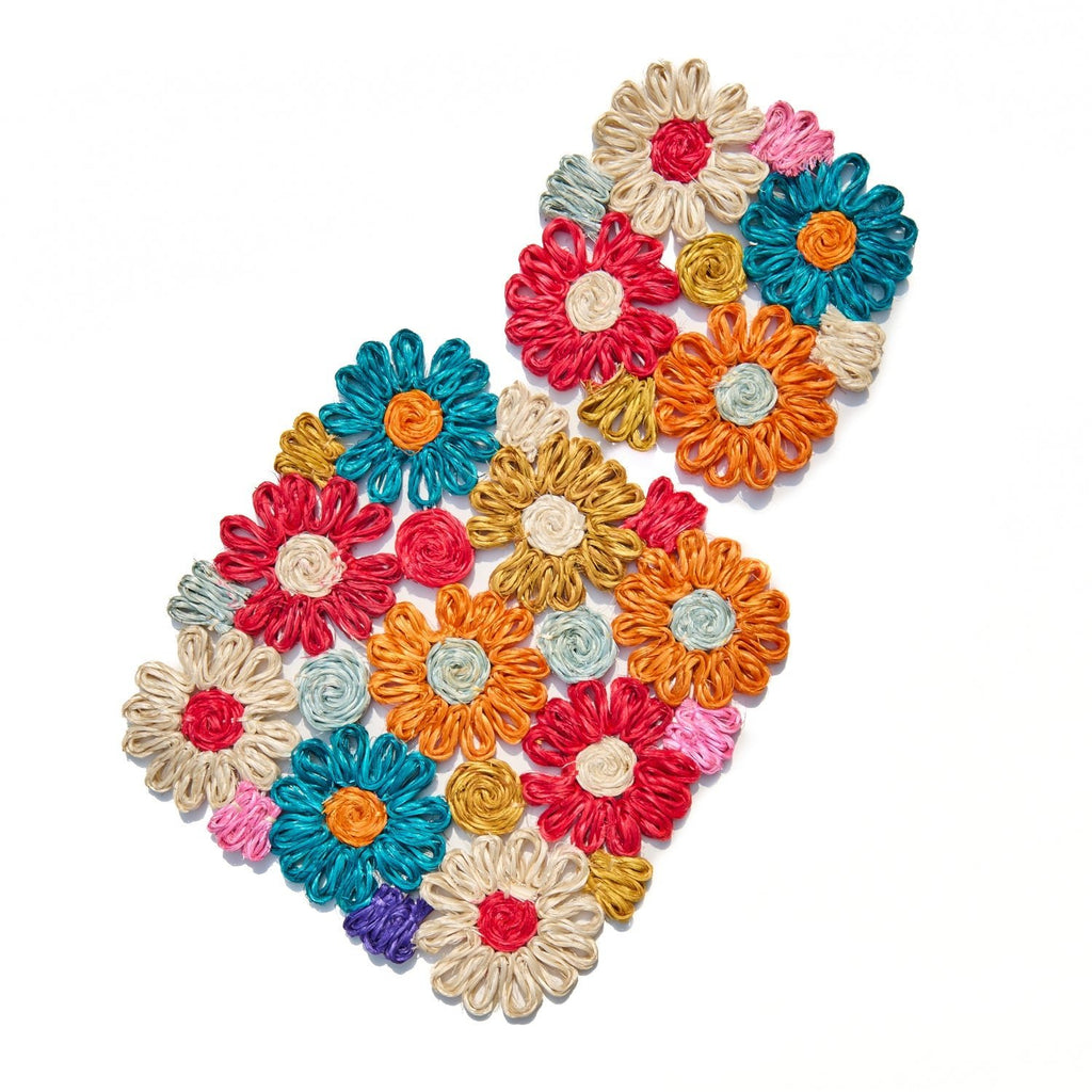 Fleur Woven Abaca Trivets, Set of 2 - Che Cose Belle