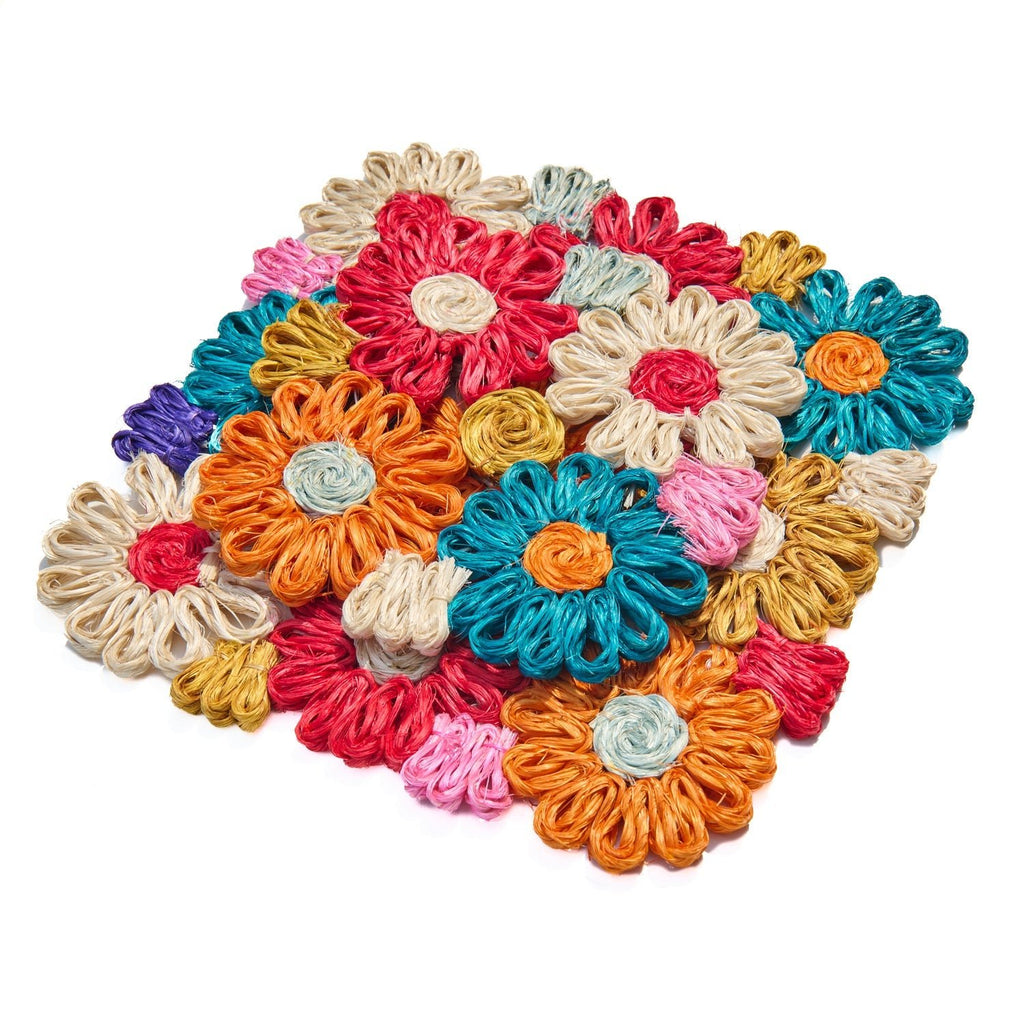 Fleur Woven Abaca Trivets, Set of 2 - Che Cose Belle